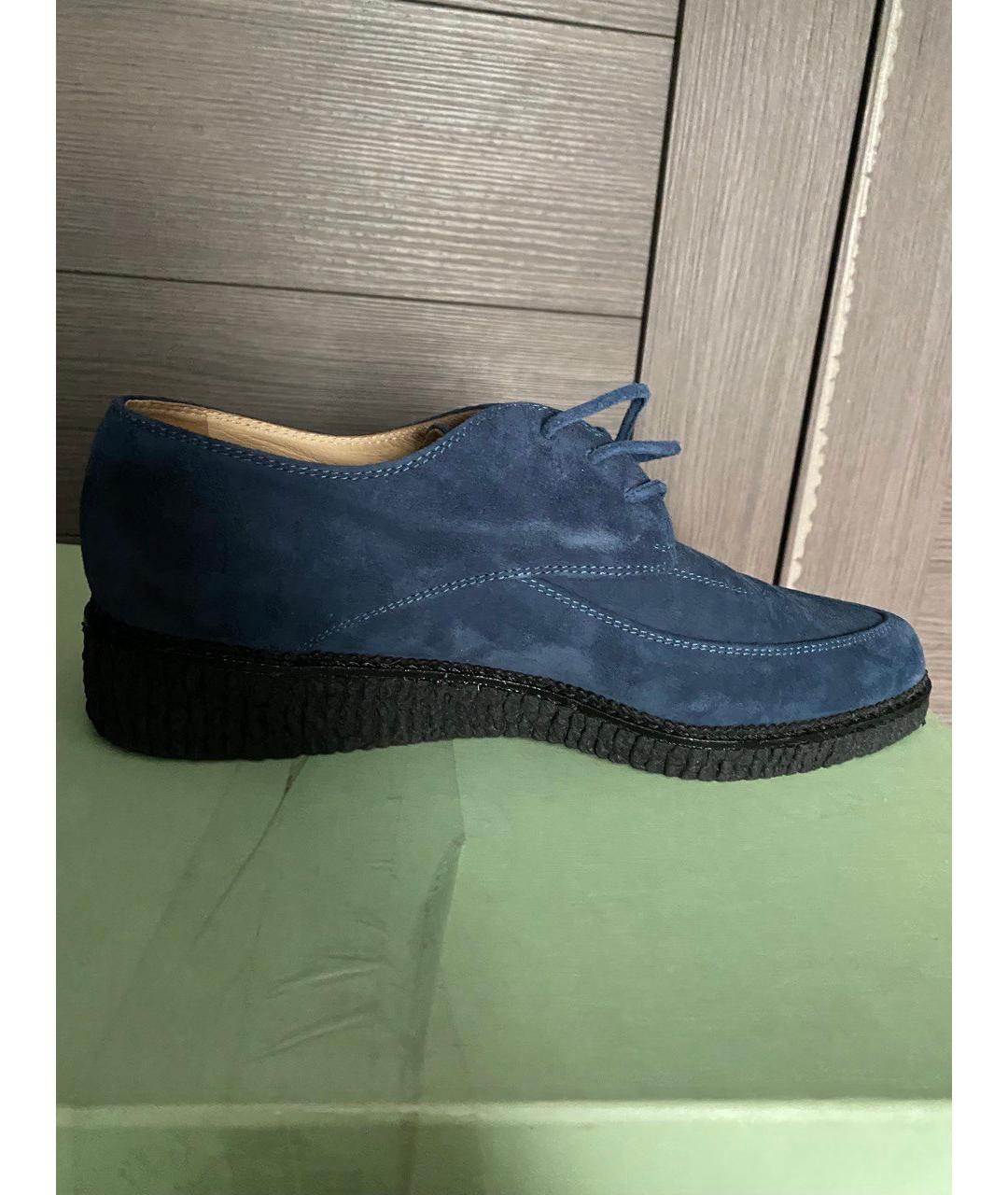 OFF-WHITE Темно-синие замшевые брогги и оксфорды, фото 6