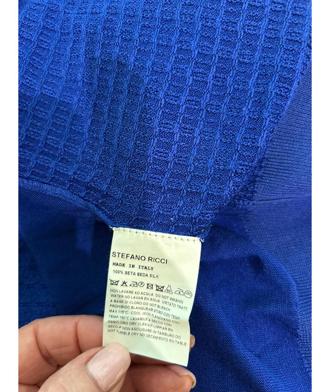 STEFANO RICCI Синий шелковый джемпер / свитер, фото 7