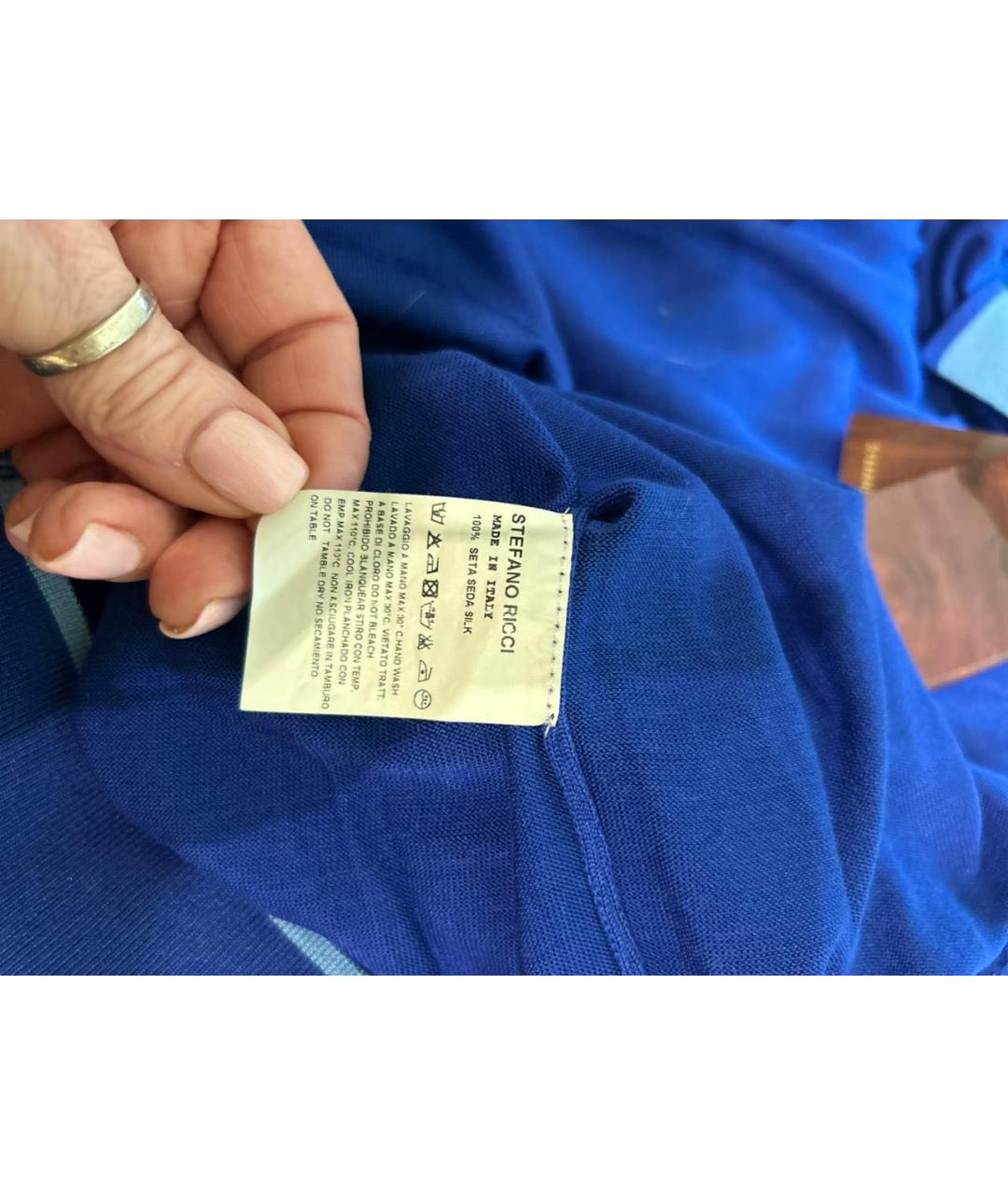 STEFANO RICCI Синий шелковый джемпер / свитер, фото 3
