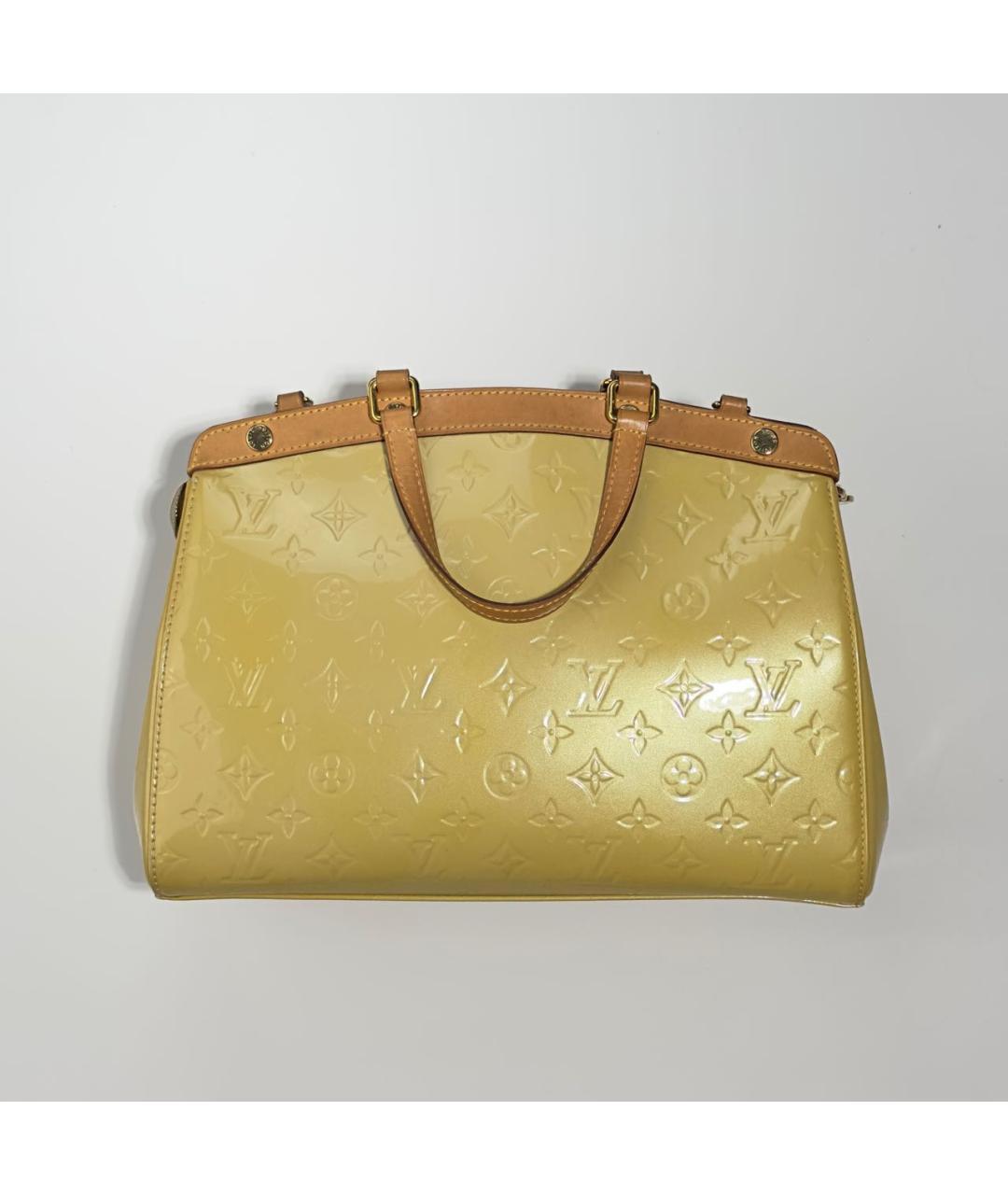 LOUIS VUITTON Желтая сумка с короткими ручками из лакированной кожи, фото 2