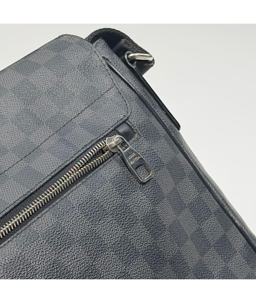 LOUIS VUITTON Черная кожаная сумка на плечо, фото 4