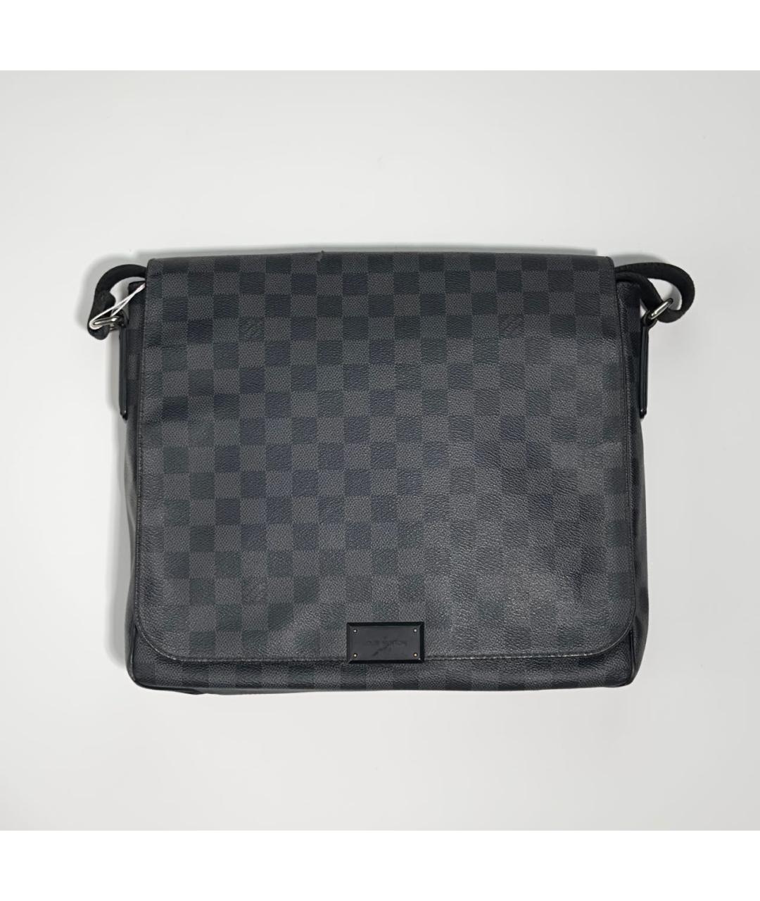 LOUIS VUITTON Черная кожаная сумка на плечо, фото 5