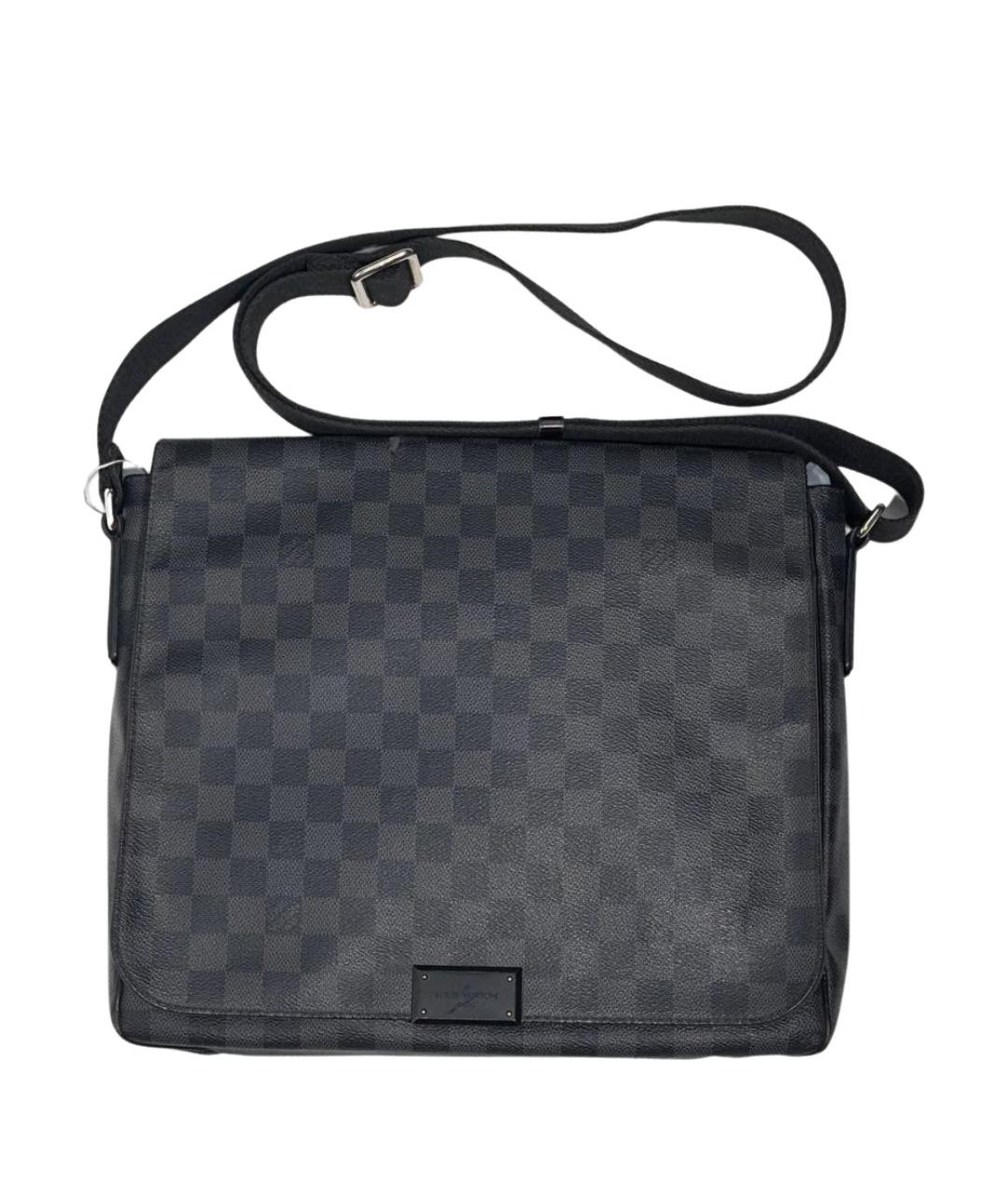 LOUIS VUITTON Черная кожаная сумка на плечо, фото 1