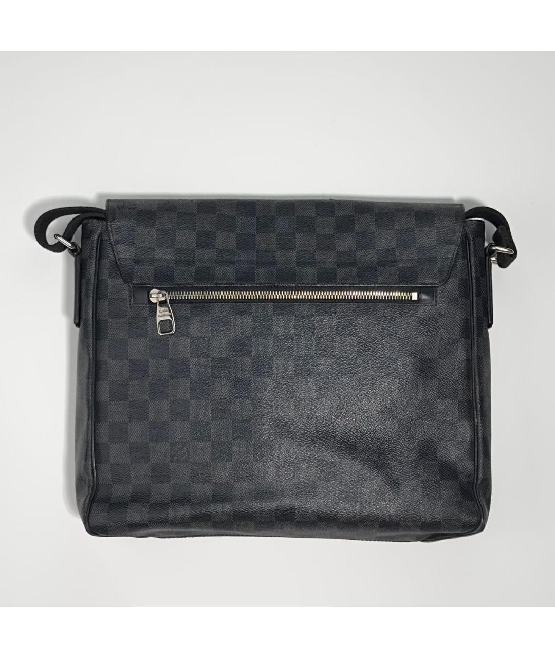 LOUIS VUITTON Черная кожаная сумка на плечо, фото 2