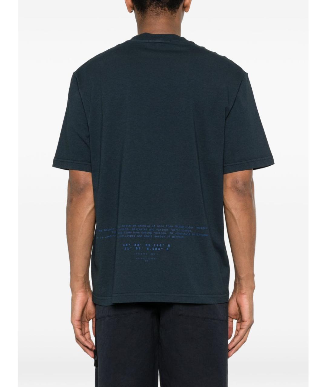 STONE ISLAND Синяя хлопковая футболка, фото 3