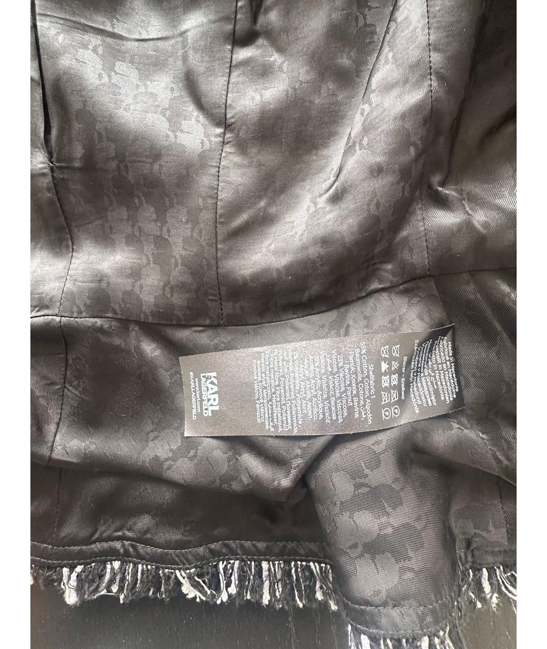 KARL LAGERFELD Черный хлопковый жакет/пиджак, фото 4