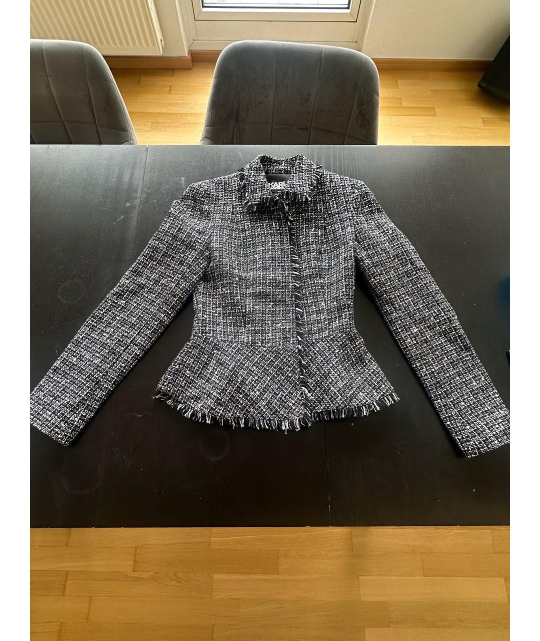 KARL LAGERFELD Черный хлопковый жакет/пиджак, фото 5