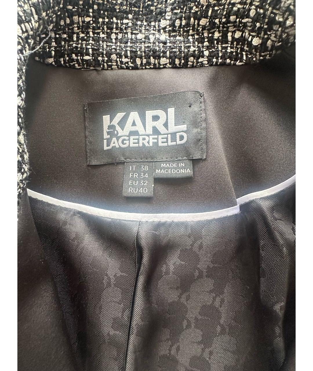 KARL LAGERFELD Черный хлопковый жакет/пиджак, фото 2