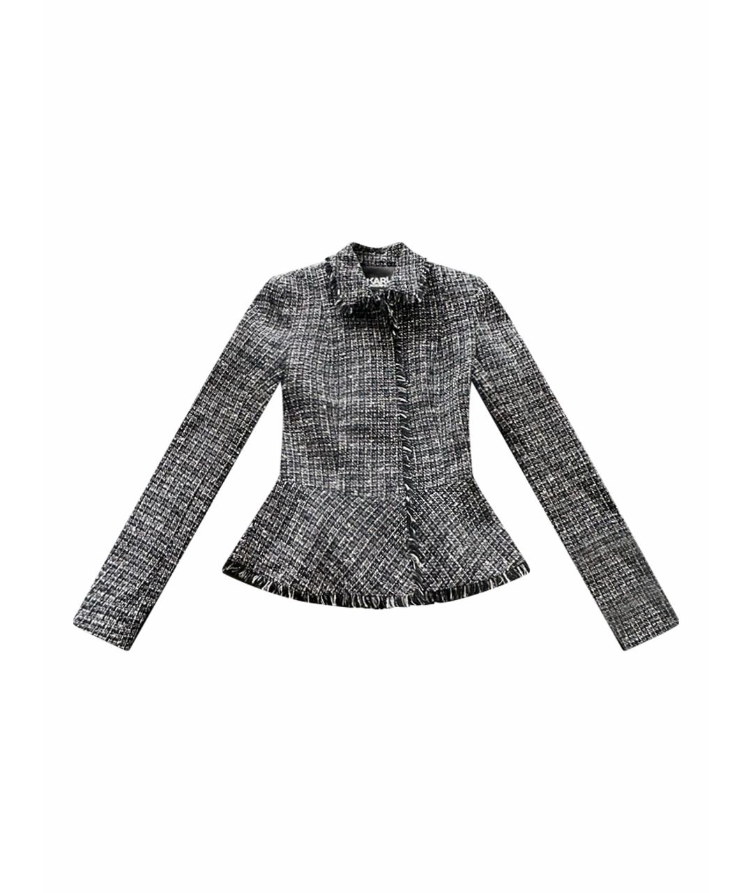 KARL LAGERFELD Черный хлопковый жакет/пиджак, фото 1