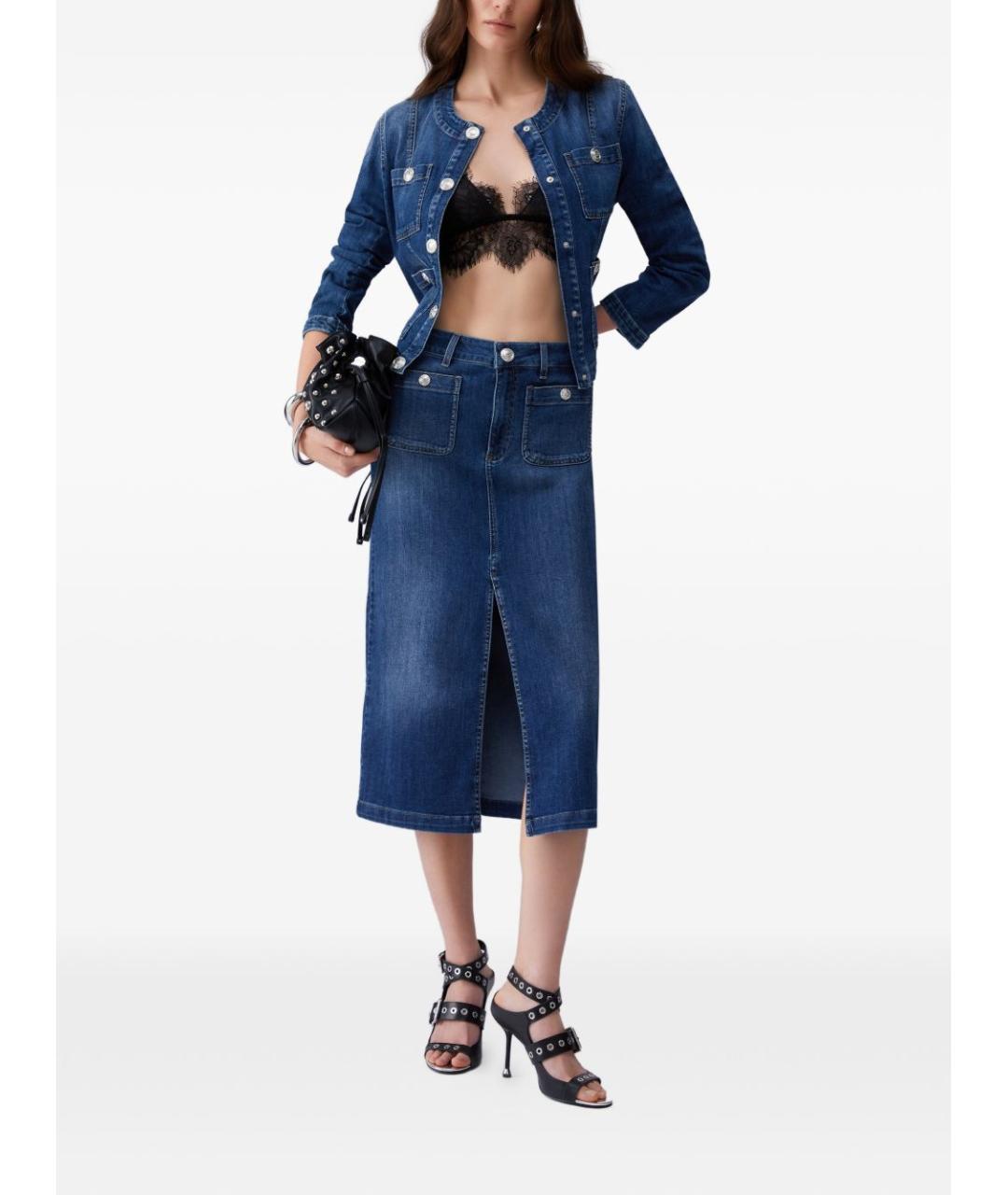 LIU JO Синяя хлопковая куртка, фото 2