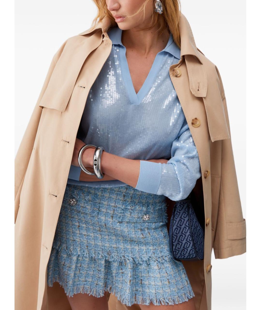 LIU JO Голубой вискозный джемпер / свитер, фото 2