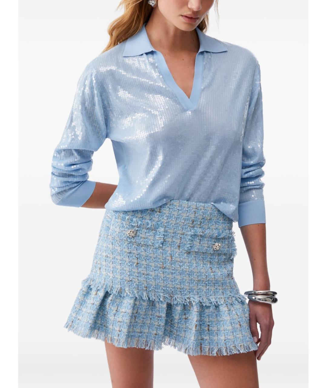 LIU JO Голубой вискозный джемпер / свитер, фото 5