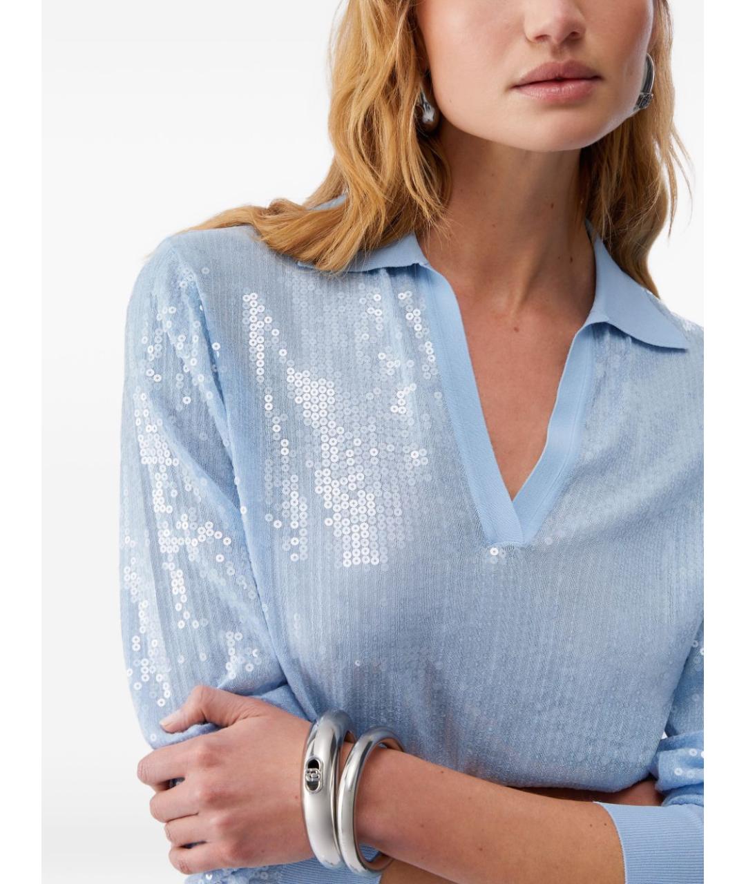 LIU JO Голубой вискозный джемпер / свитер, фото 4