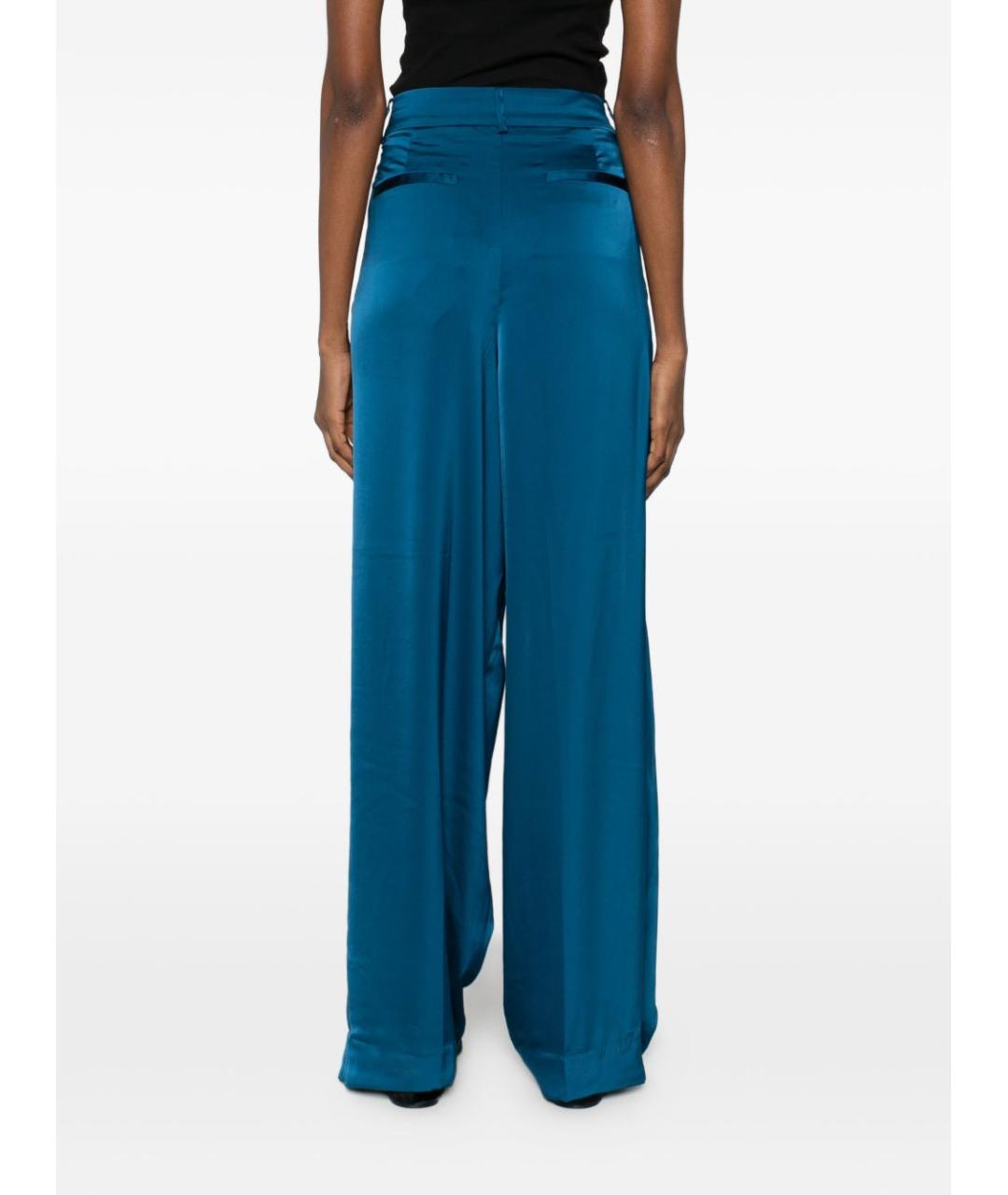 MICHAEL KORS Синие шерстяные прямые брюки, фото 2