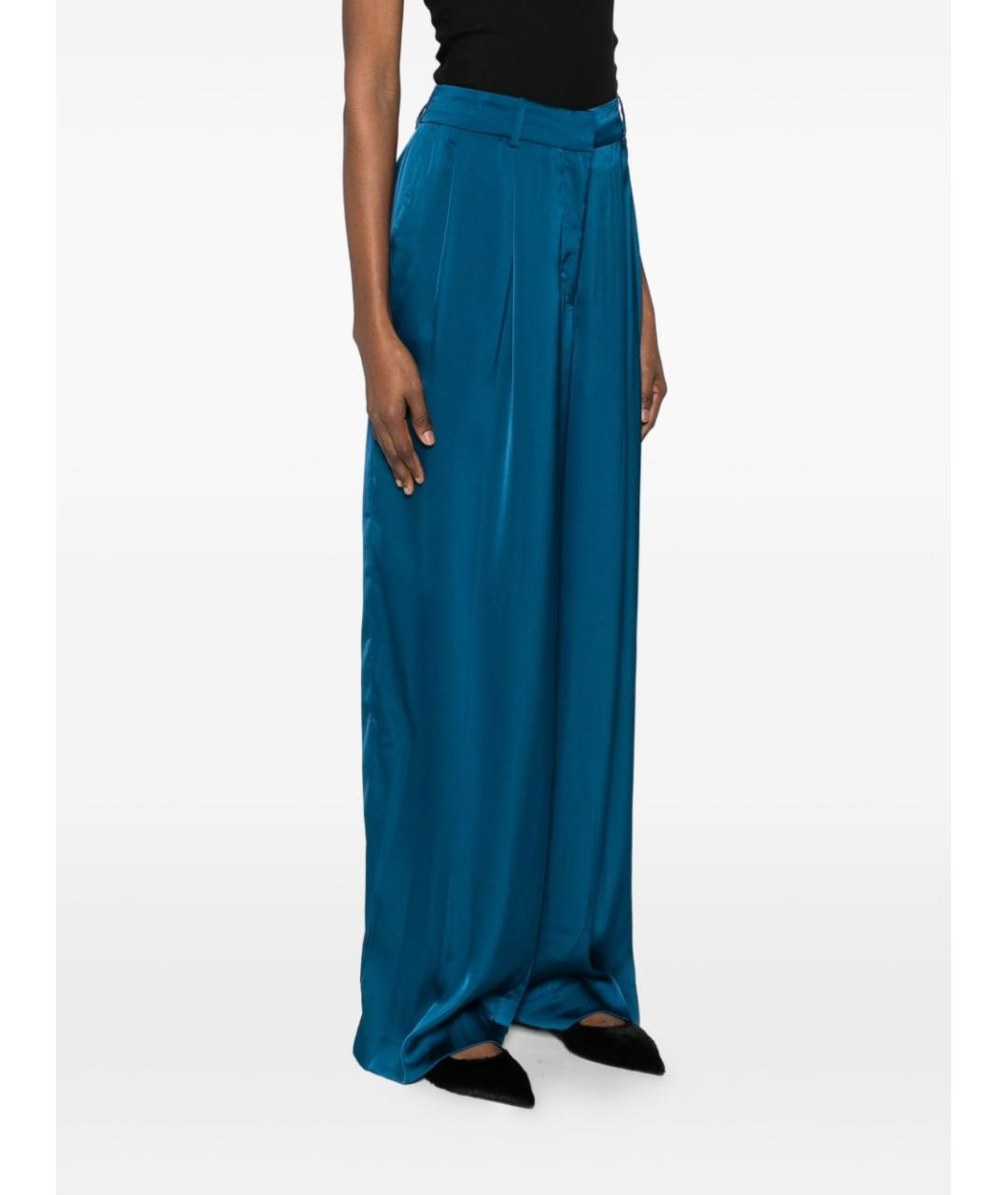 MICHAEL KORS Синие шерстяные прямые брюки, фото 3