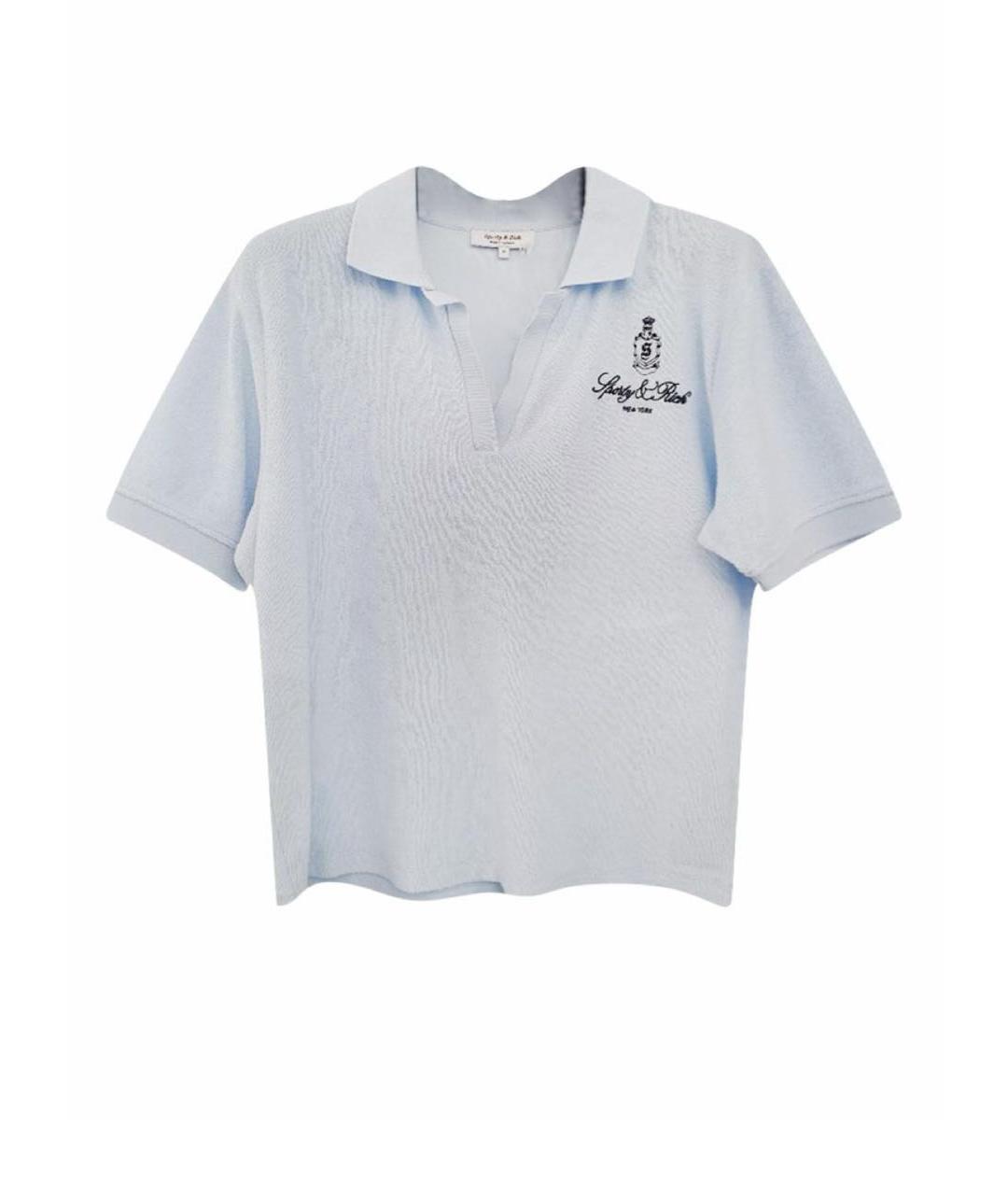 SPORTY AND RICH Голубая хлопковая футболка, фото 6