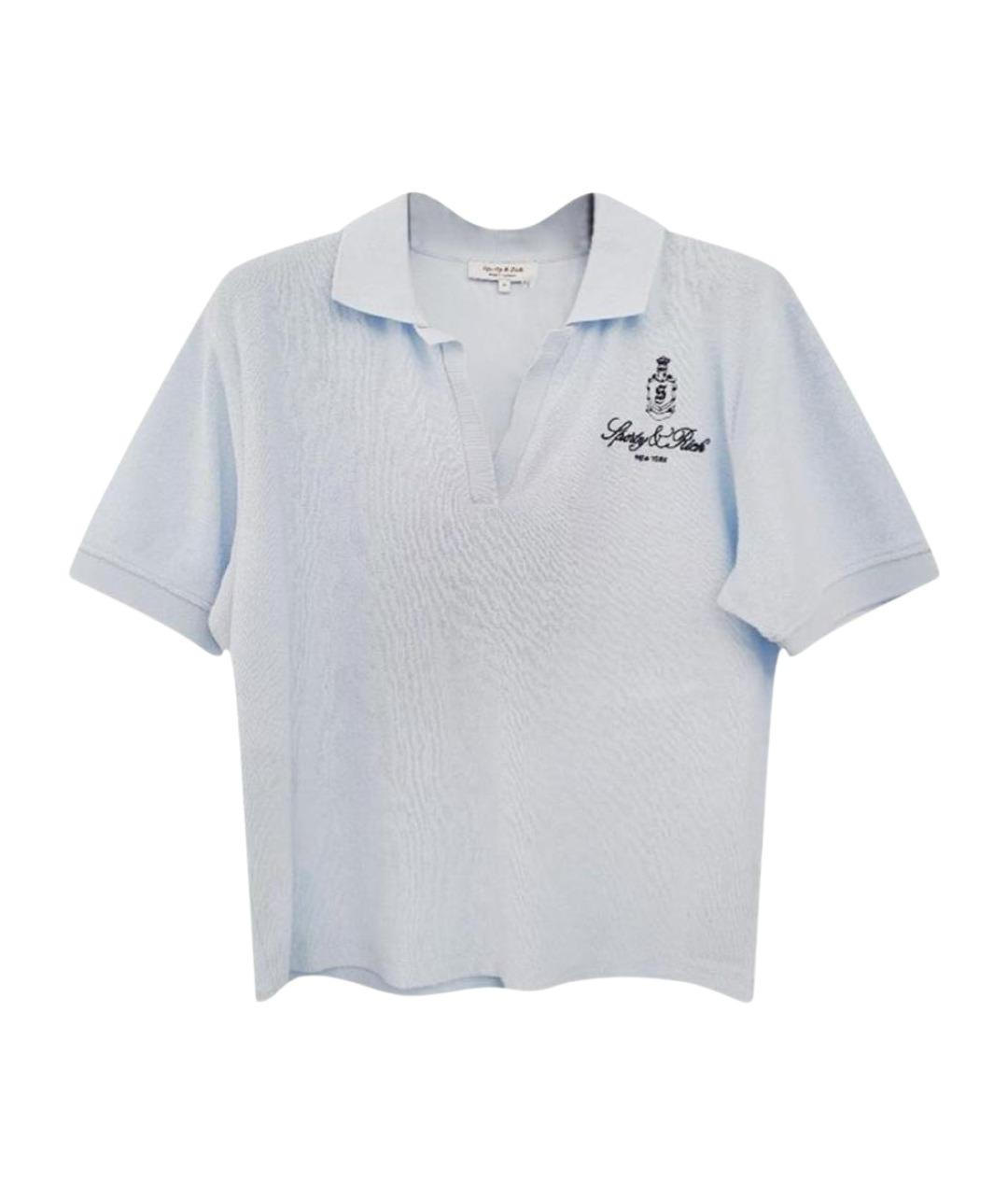 SPORTY AND RICH Голубая хлопковая футболка, фото 1