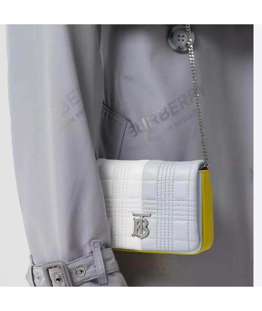 BURBERRY Серая кожаная сумка через плечо, фото 4