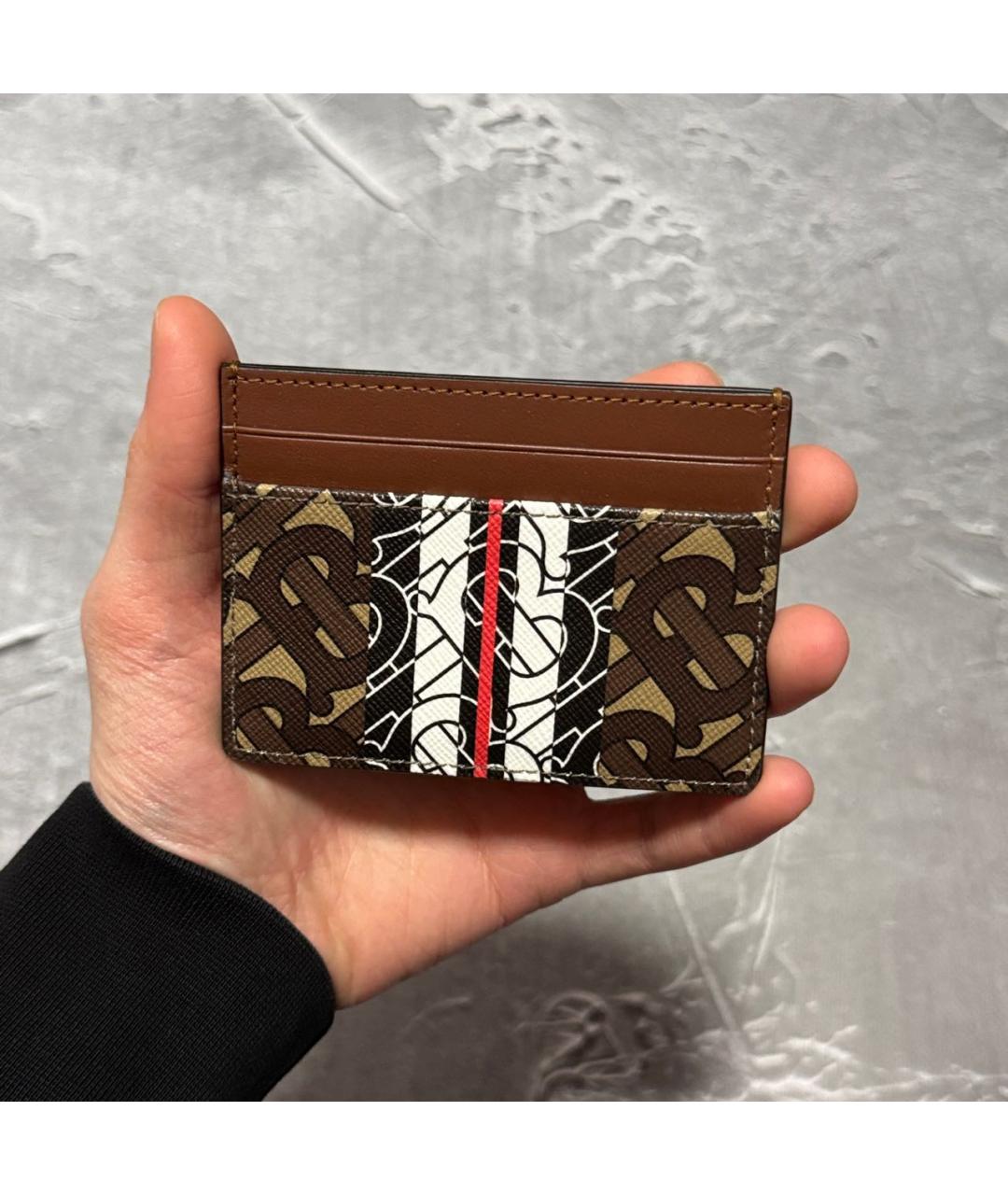 BURBERRY Коричневый кожаный кардхолдер, фото 6