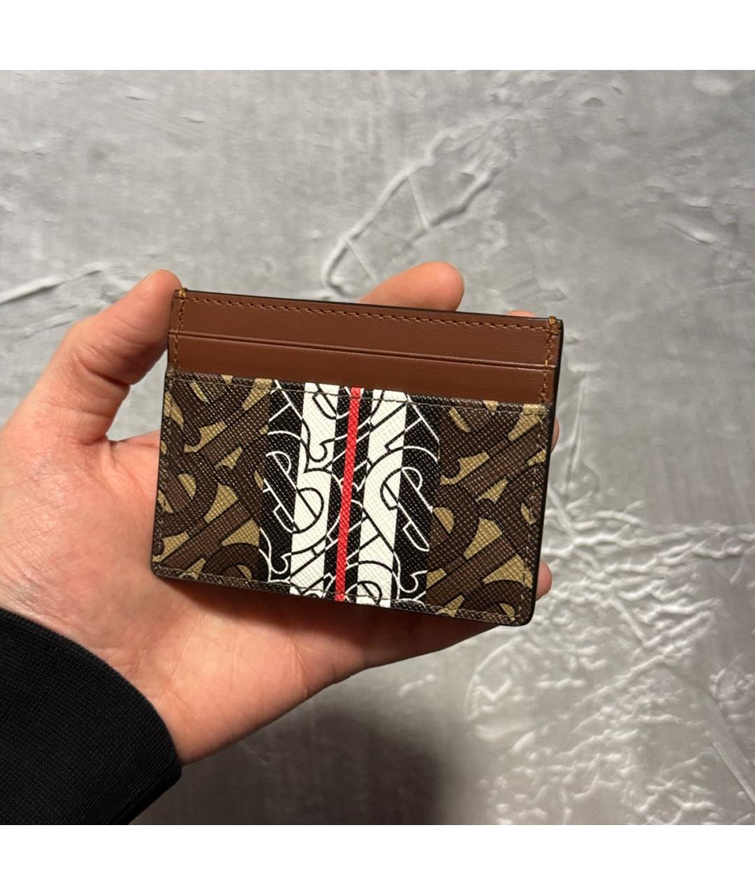 BURBERRY Коричневый кожаный кардхолдер, фото 3