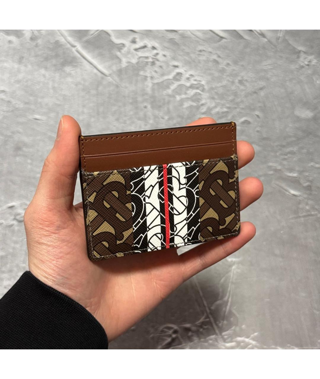 BURBERRY Коричневый кожаный кардхолдер, фото 5