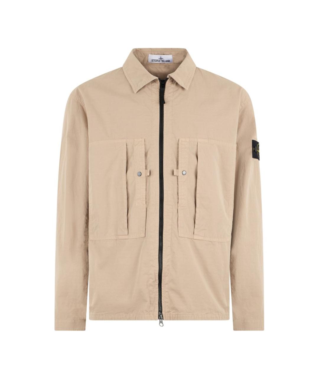 STONE ISLAND Бежевая хлопковая кэжуал рубашка, фото 1