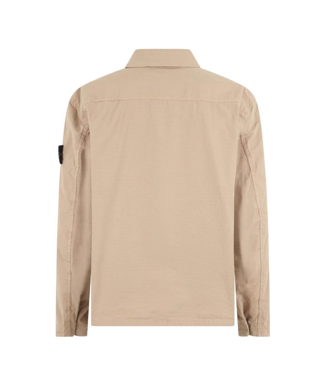 STONE ISLAND Бежевая хлопковая кэжуал рубашка, фото 2