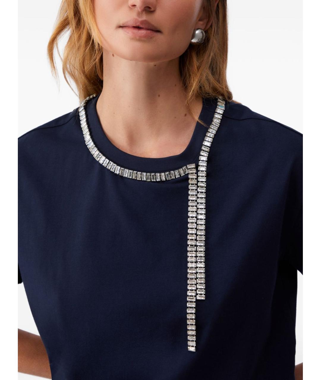 LIU JO Синяя хлопковая футболка, фото 3