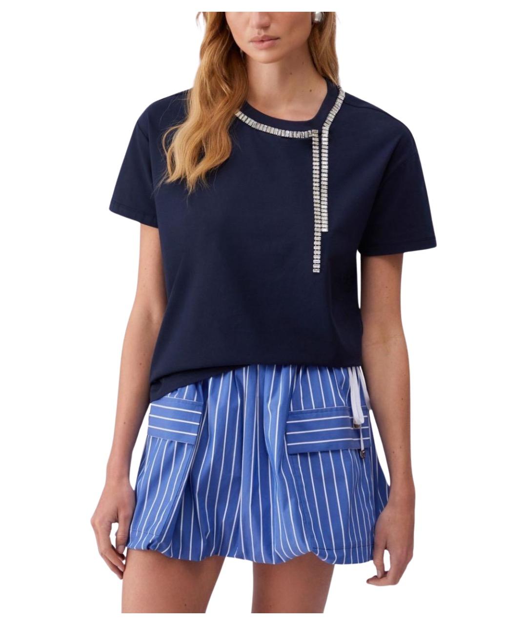 LIU JO Синяя хлопковая футболка, фото 1