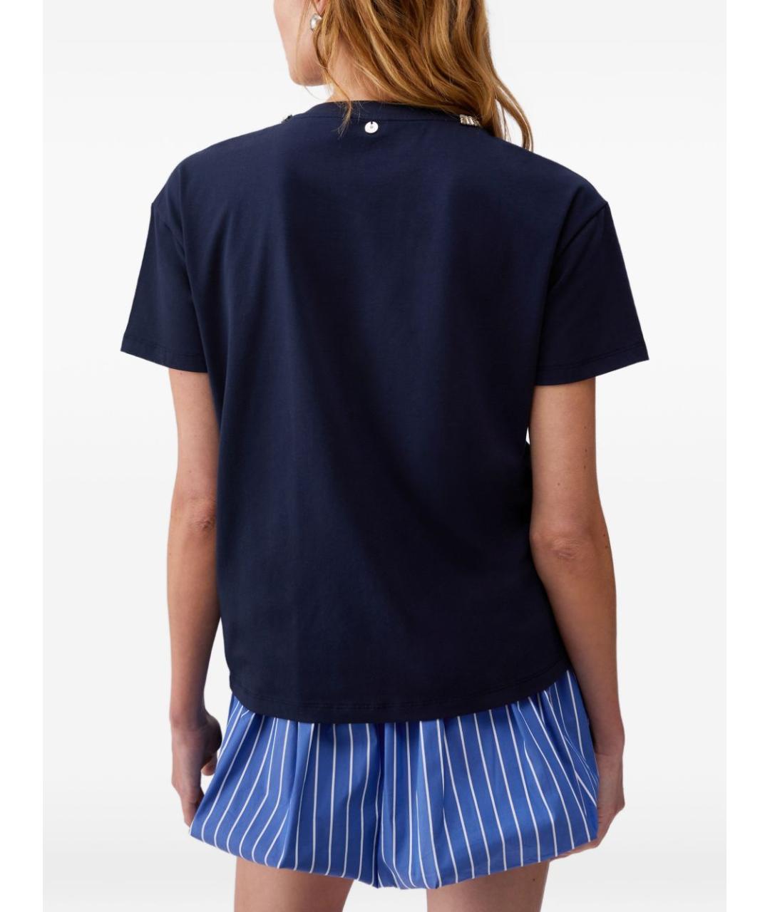 LIU JO Синяя хлопковая футболка, фото 4