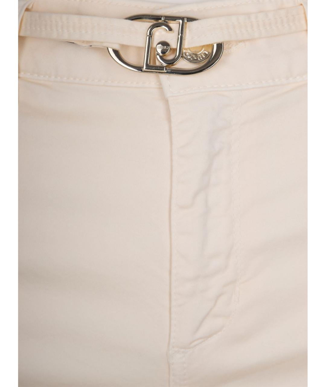 LIU JO Бежевые хлопковые прямые джинсы, фото 2