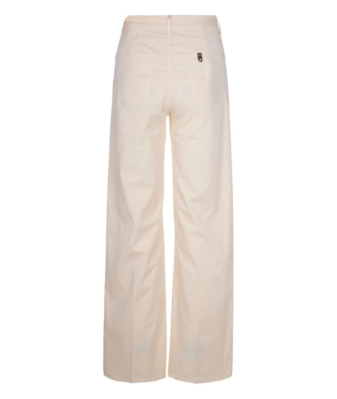 LIU JO Бежевые хлопковые прямые джинсы, фото 3