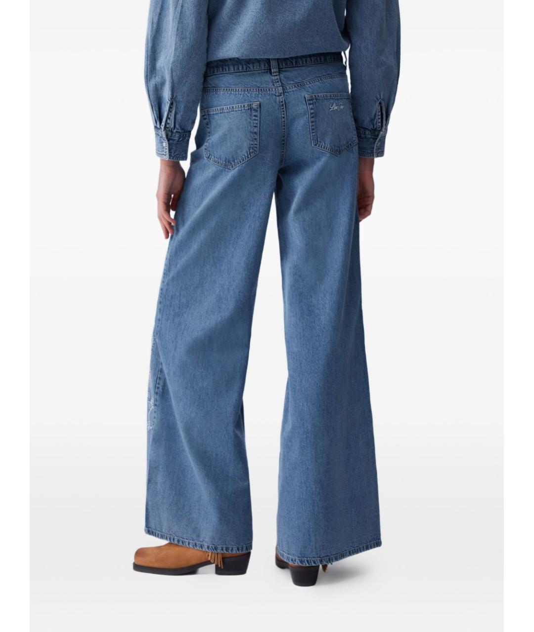 LIU JO Синие хлопковые прямые джинсы, фото 4