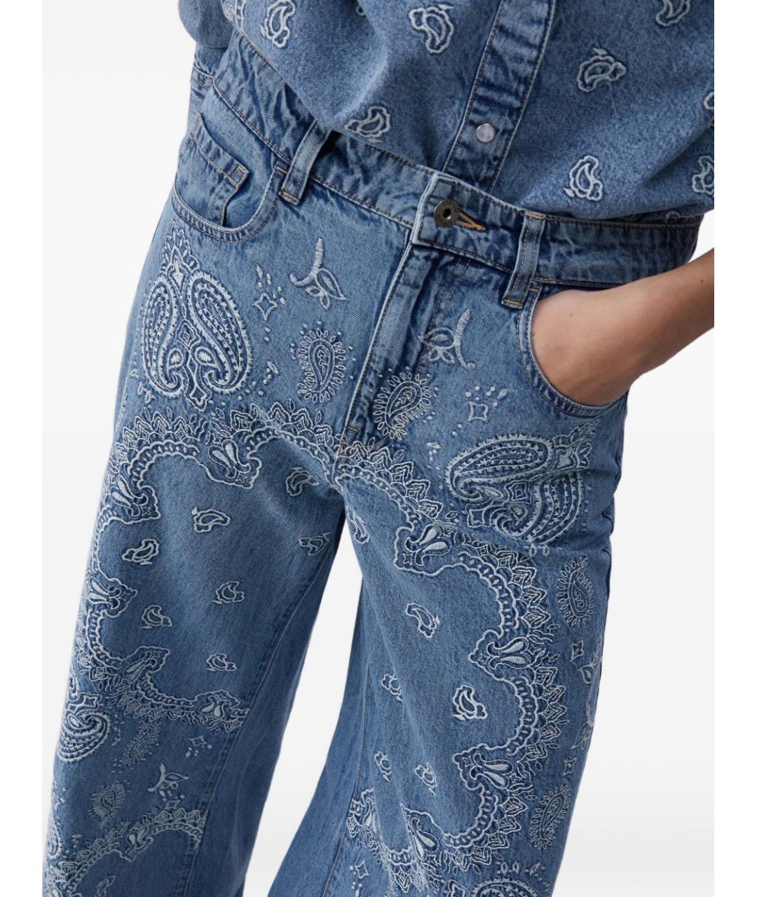 LIU JO Синие хлопковые прямые джинсы, фото 2