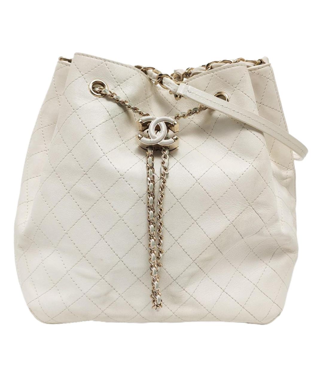 CHANEL Белая кожаная сумка через плечо, фото 6
