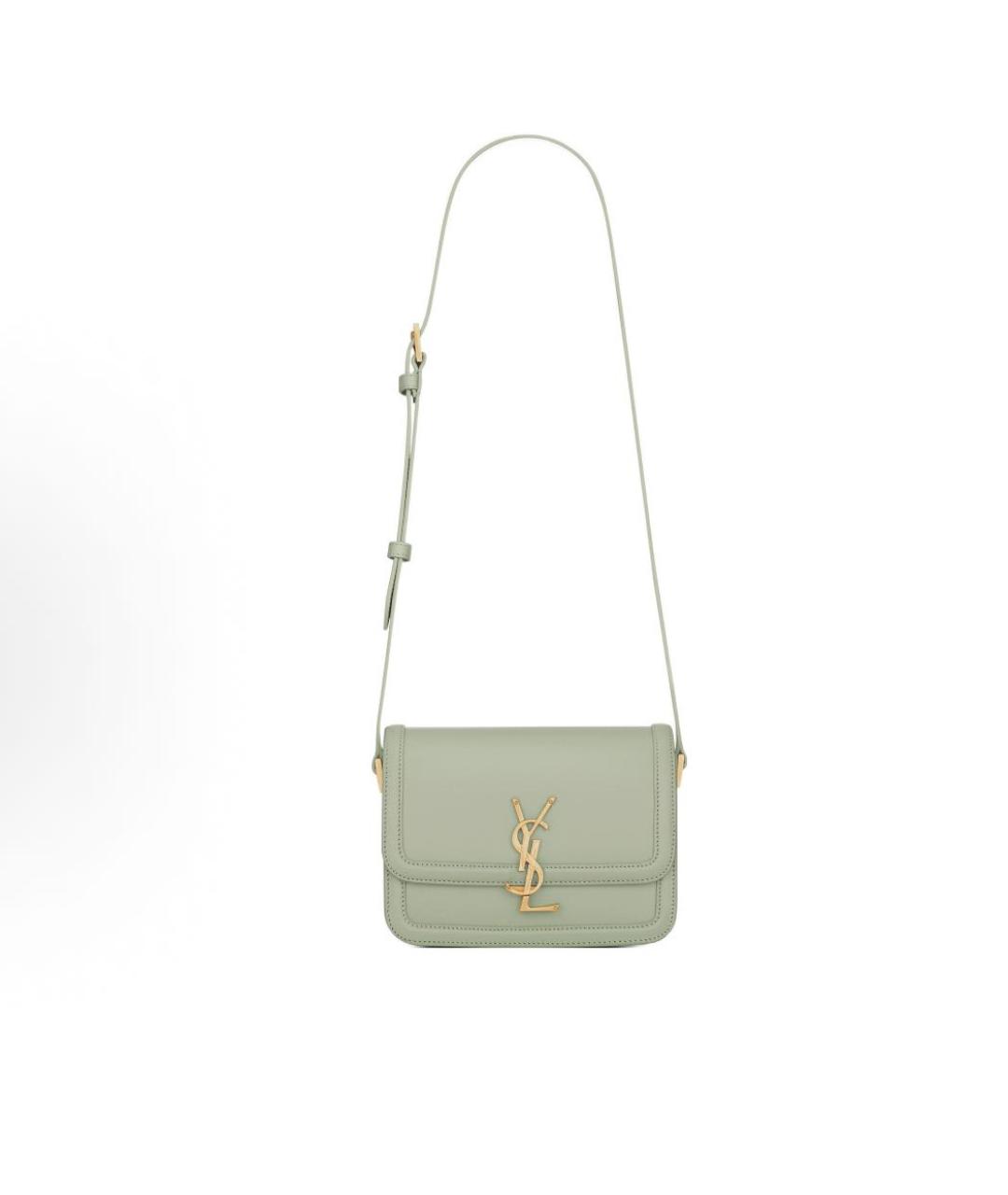SAINT LAURENT Зеленая кожаная сумка через плечо, фото 2