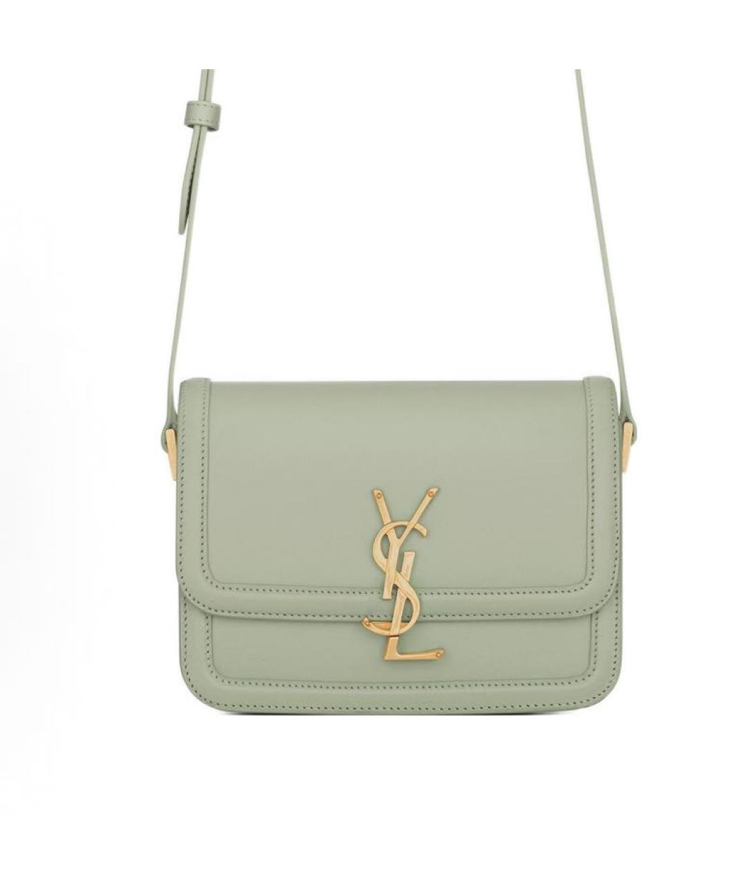 SAINT LAURENT Зеленая кожаная сумка через плечо, фото 1