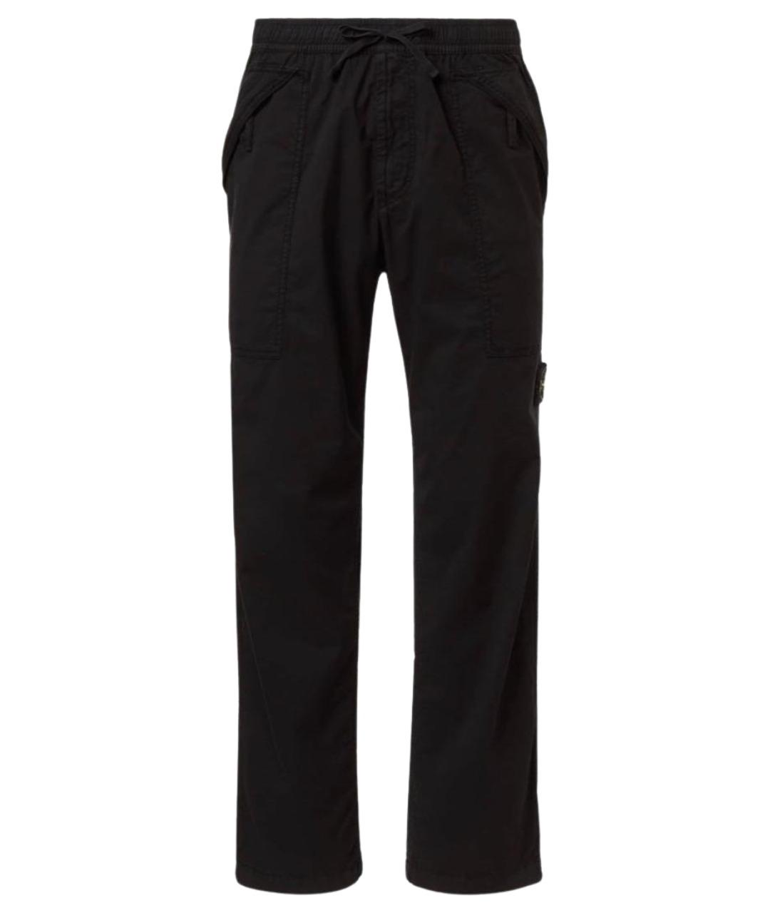 STONE ISLAND Черные хлопко-эластановые повседневные брюки, фото 1