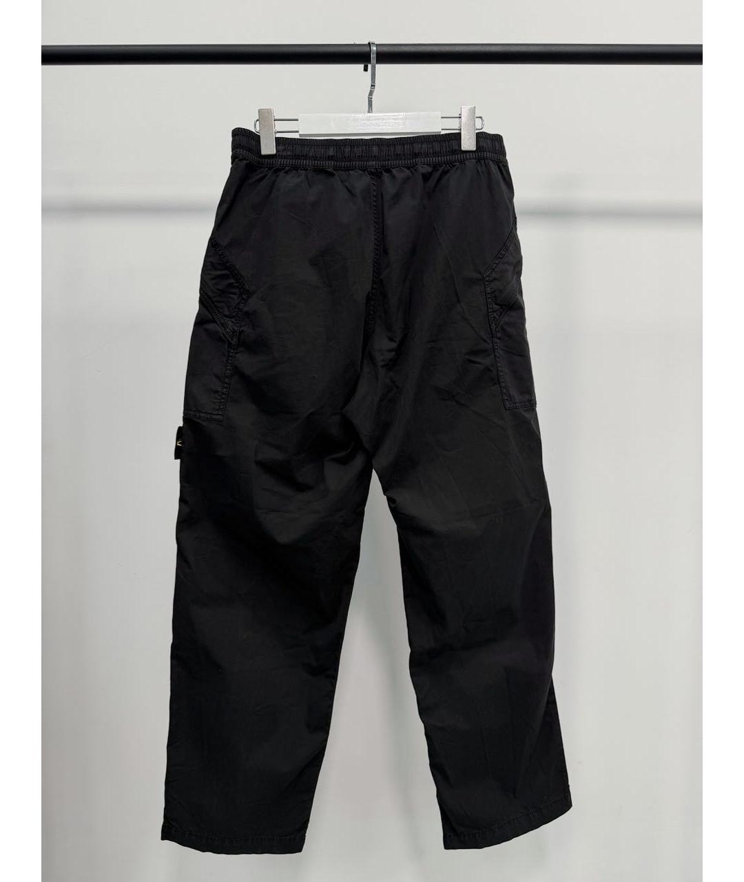 STONE ISLAND Черные хлопко-эластановые повседневные брюки, фото 4