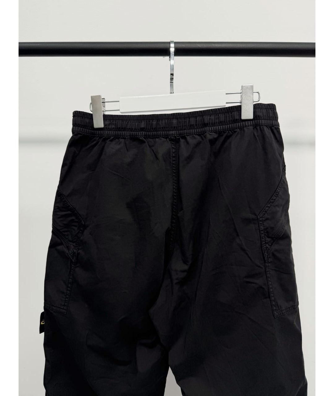 STONE ISLAND Черные хлопко-эластановые повседневные брюки, фото 5