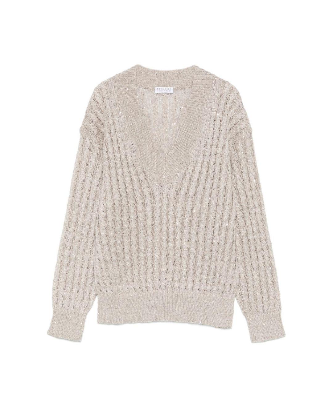 BRUNELLO CUCINELLI Бежевый льняной кардиган, фото 1