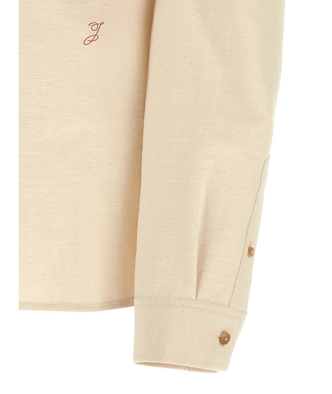 JACQUEMUS Белая хлопковая кэжуал рубашка, фото 4