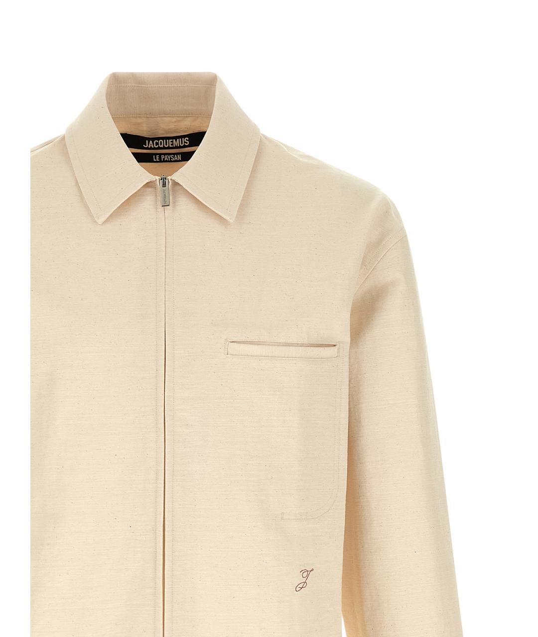 JACQUEMUS Белая хлопковая кэжуал рубашка, фото 3