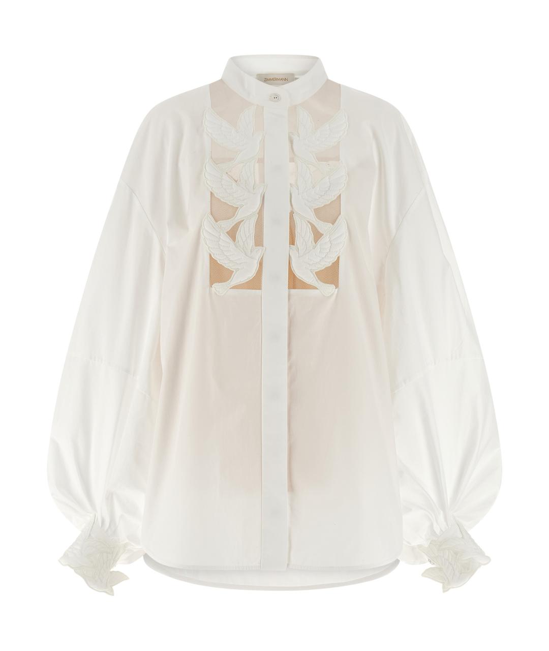 ZIMMERMANN Белая хлопковая блузы, фото 1