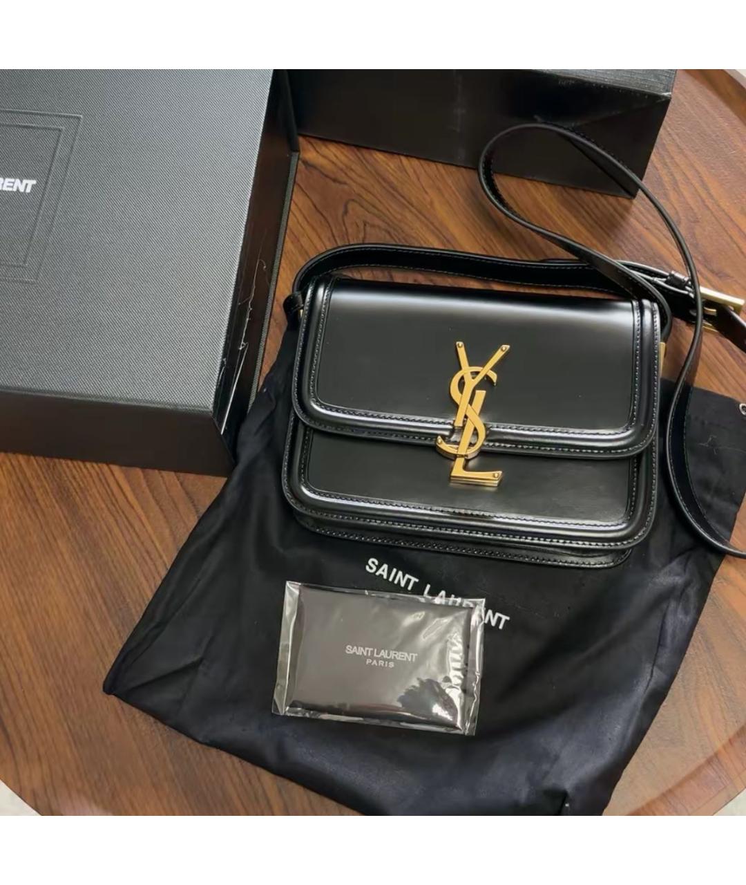 SAINT LAURENT Черная кожаная сумка через плечо, фото 7