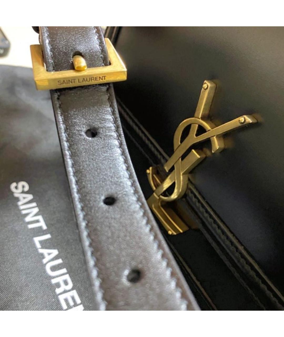 SAINT LAURENT Черная кожаная сумка через плечо, фото 8