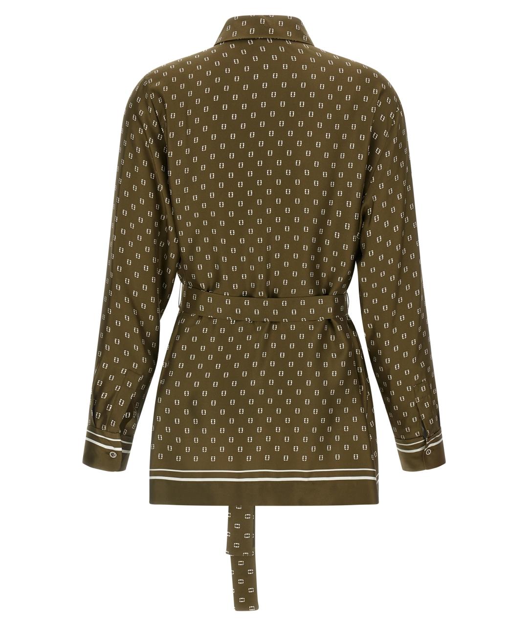 MAX MARA STUDIO Зеленая шелковая рубашка, фото 2