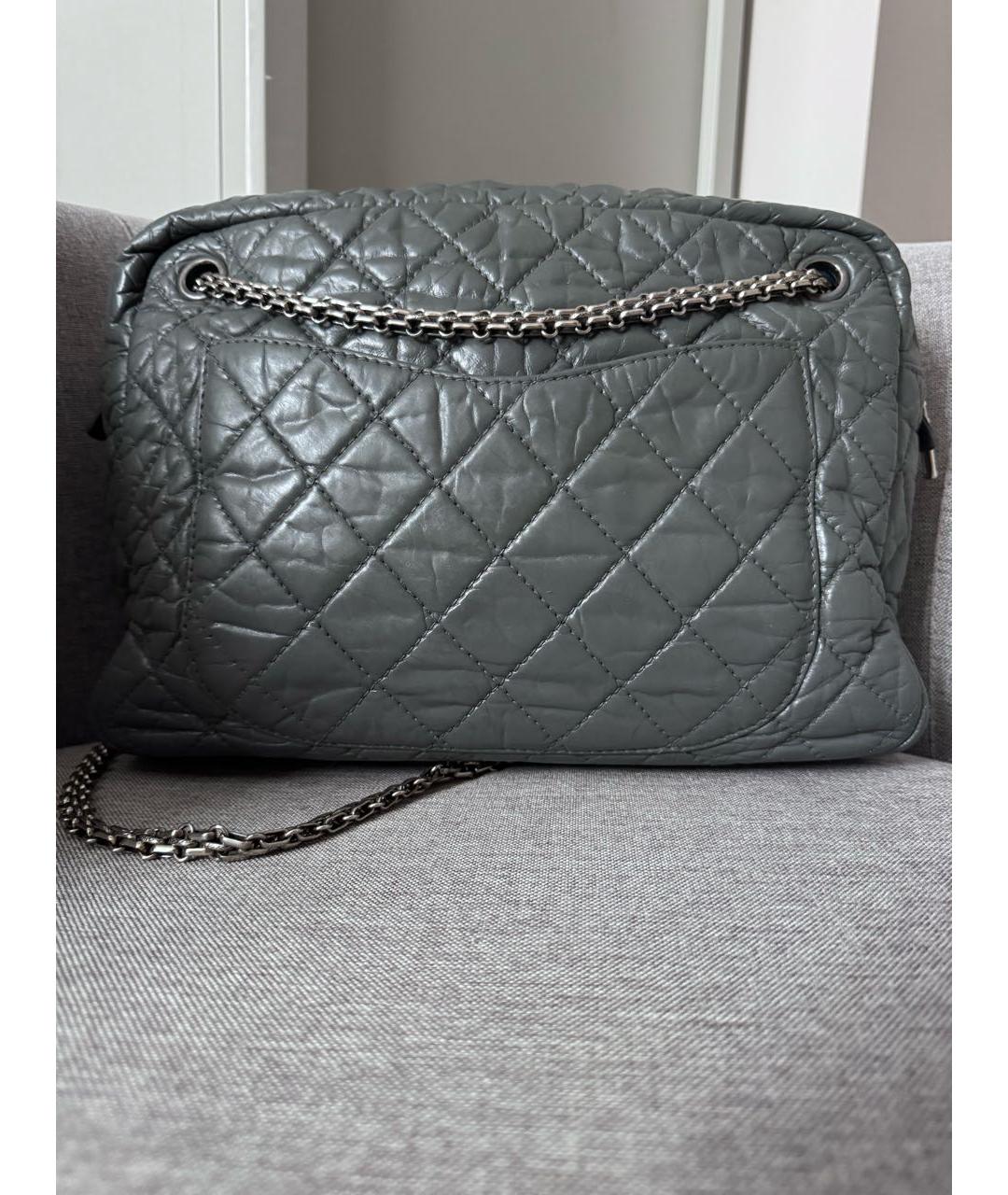 CHANEL Антрацитовая кожаная сумка через плечо, фото 2