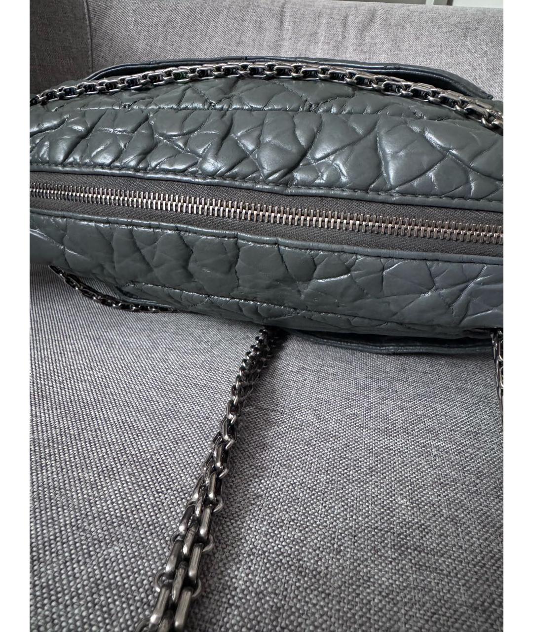 CHANEL Антрацитовая кожаная сумка через плечо, фото 6