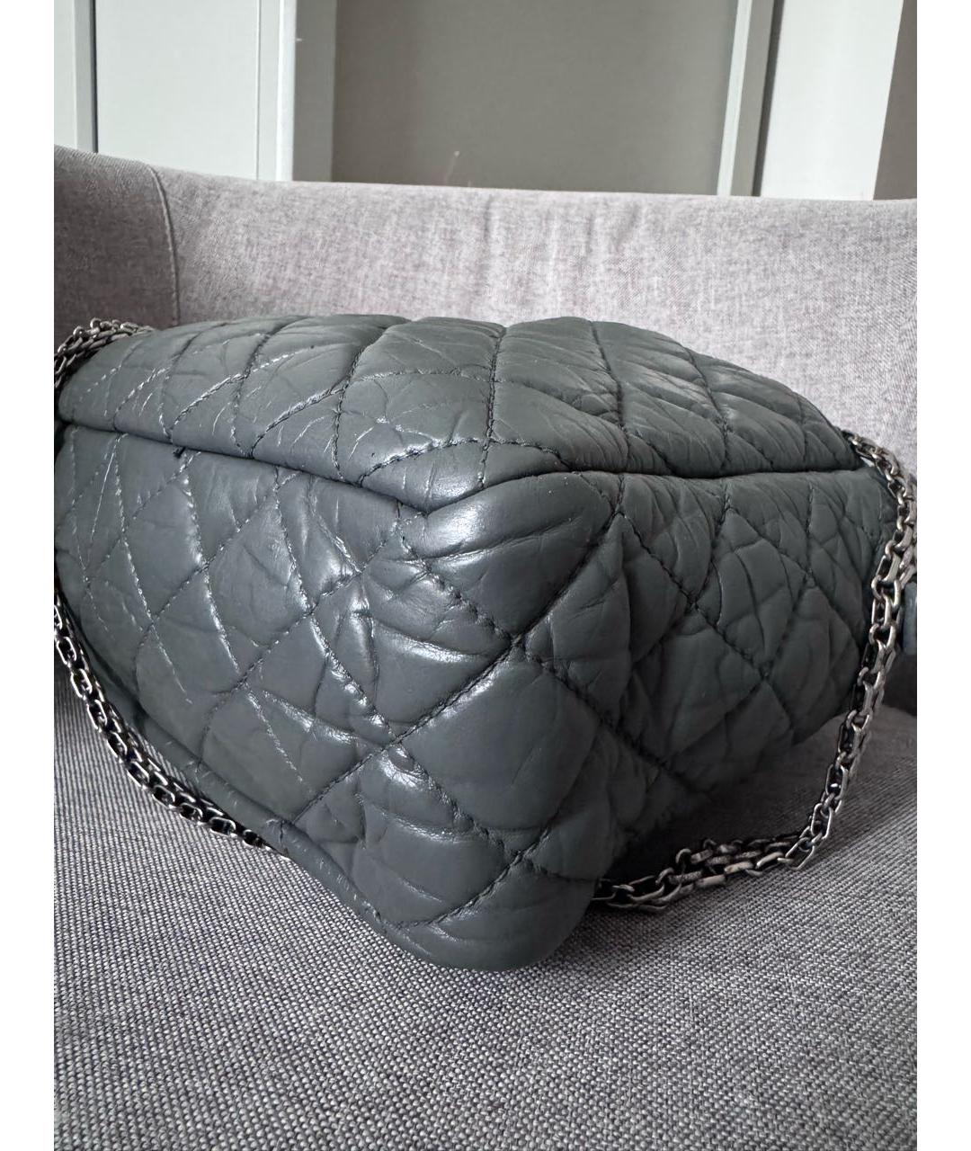 CHANEL Антрацитовая кожаная сумка через плечо, фото 5